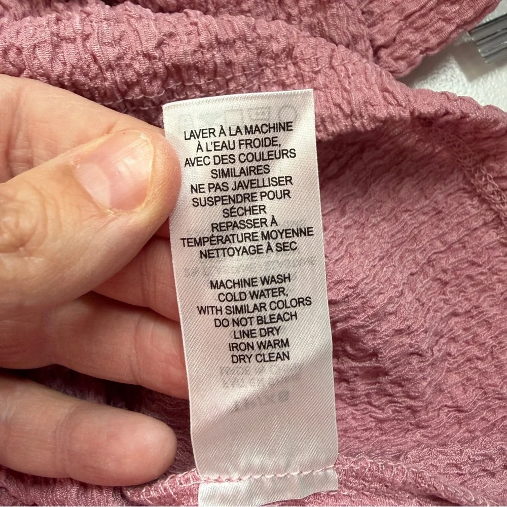 Dynamite Womens Mock Neck Wrinkled Textured Top Size XS Pink Soft Girl Coquette - Picture 7 of 7